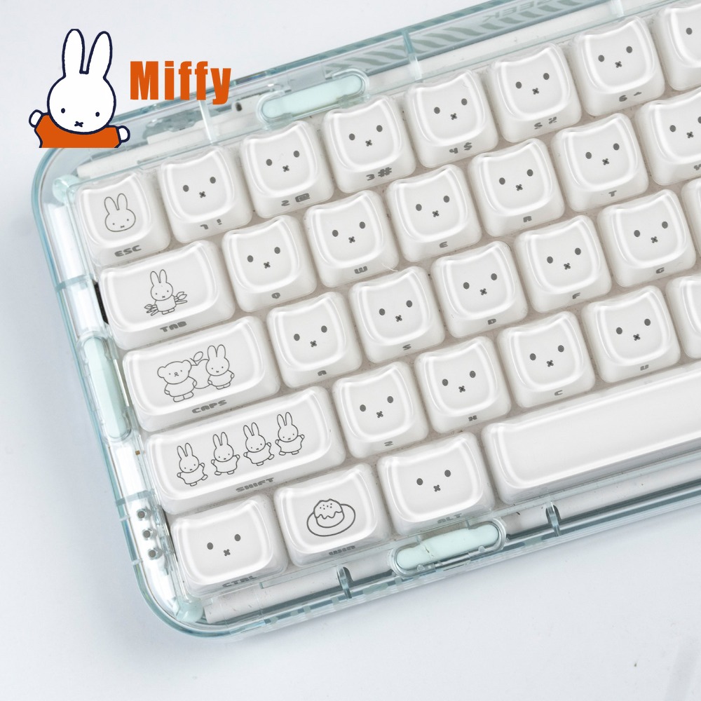 Gaming Keyboard Ergo - Kawaii Miffy Keycaps Cute Rabbit Key